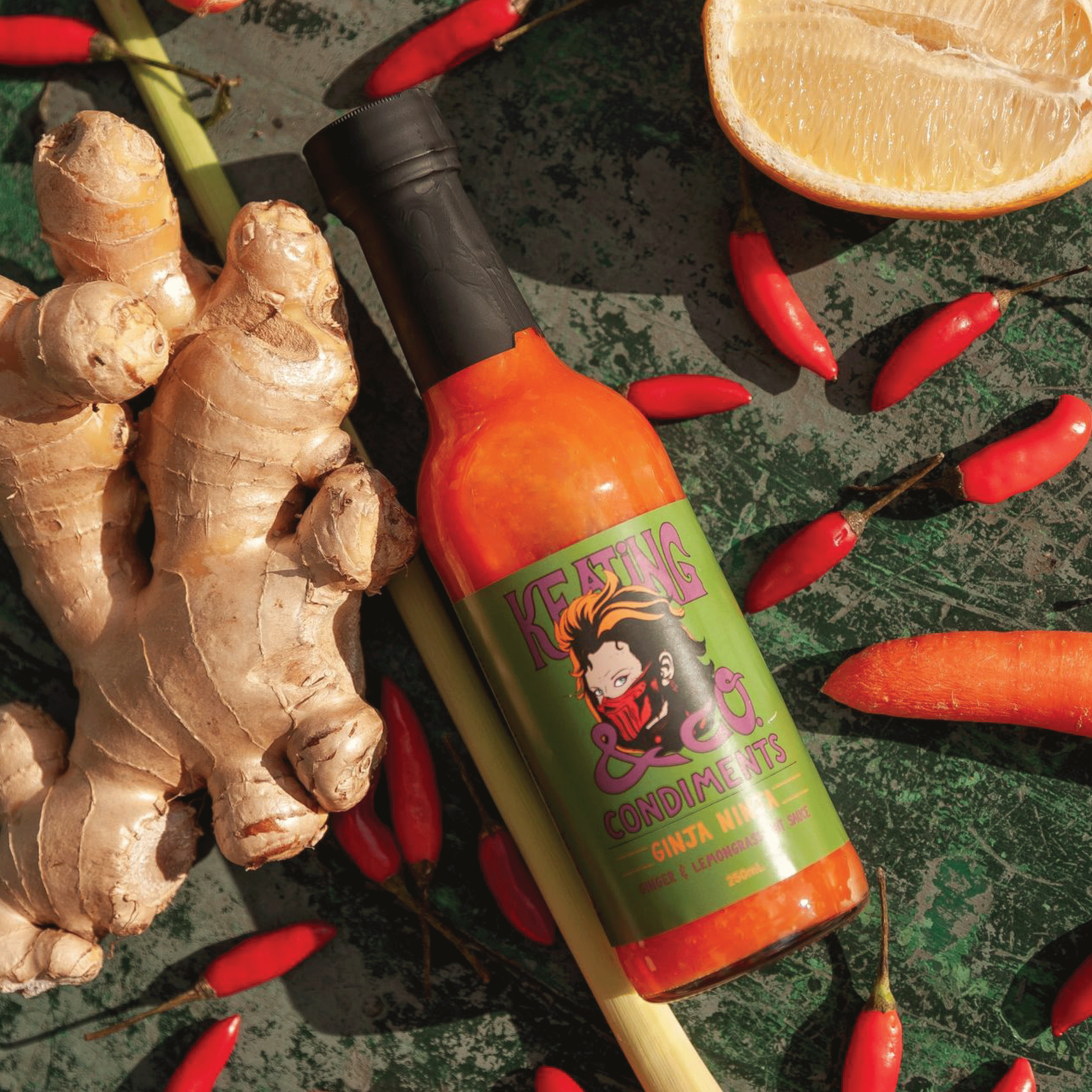 Keating & Co: Ginja Ninja – Medium Ginger & Lemongrass Hot Sauce (250ml)