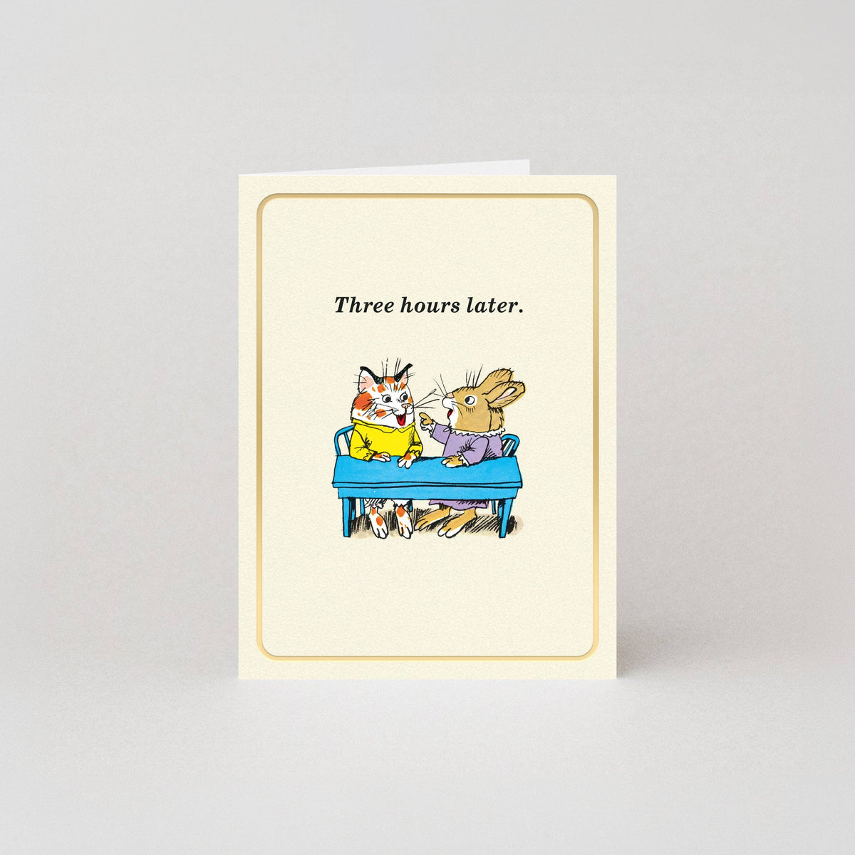 Studio Boketto:  Three Hours Later - Gold Foil - Mini Card by Richard Scarry