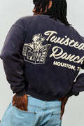 House of Twisted: Houston Henley Crewneck - Washed Navy
