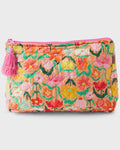 Kip & Co: Popping Flowers Peach Quilted Cotton Toiletry Purse