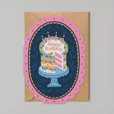 Studio Boketto: Birthday Card | Happy Birthday |Pink Framed Birthday Cake