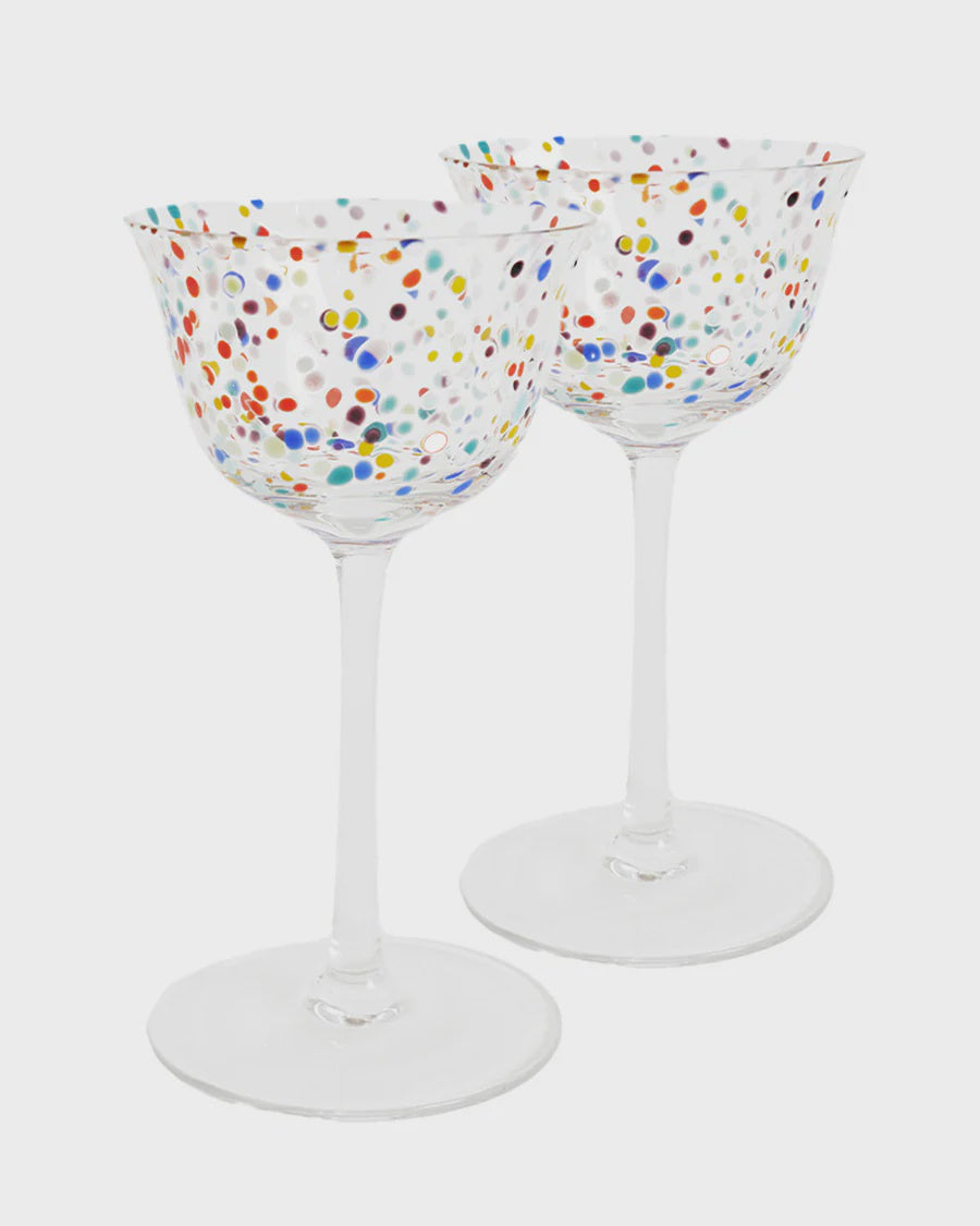 Kip & Co: Party Speckle Coupe Glass 2P Set One Size