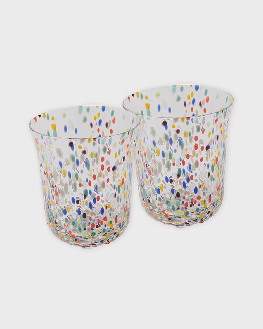 Kip & Co: Party Speckle Tumbler Glass 2P Set