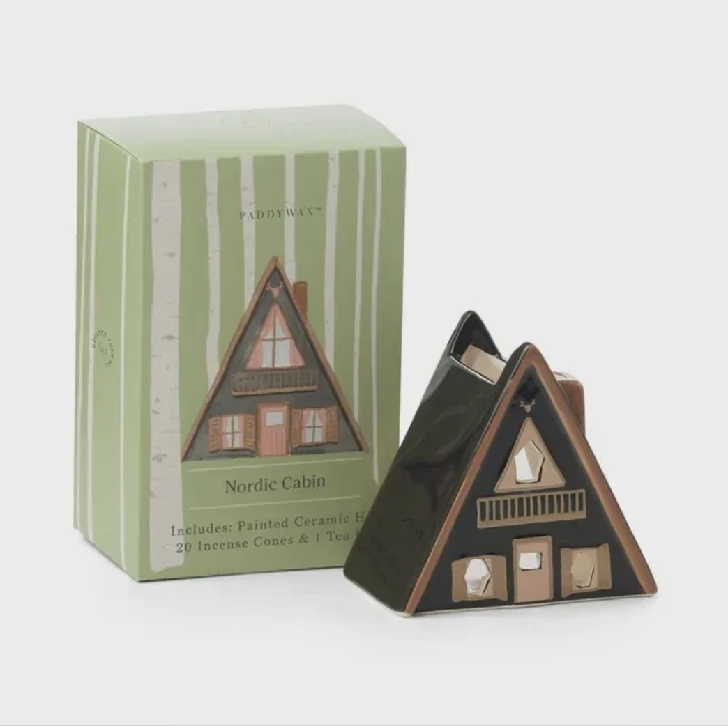 Paddywax: No. 01 Nordic Cabin Style Incense & Tea Light Holder - 1 Tea Light & 20 incense cones