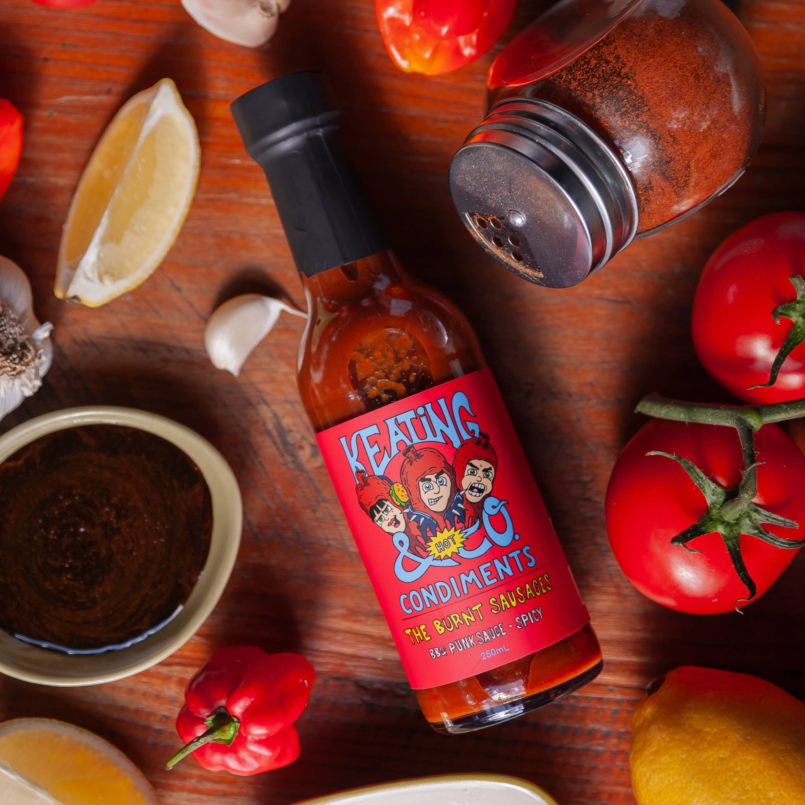 Keating & Co: The Burnt Sausages - BBQ Punk Sauce – Spicy BBQ Hot Sauce (250ml)