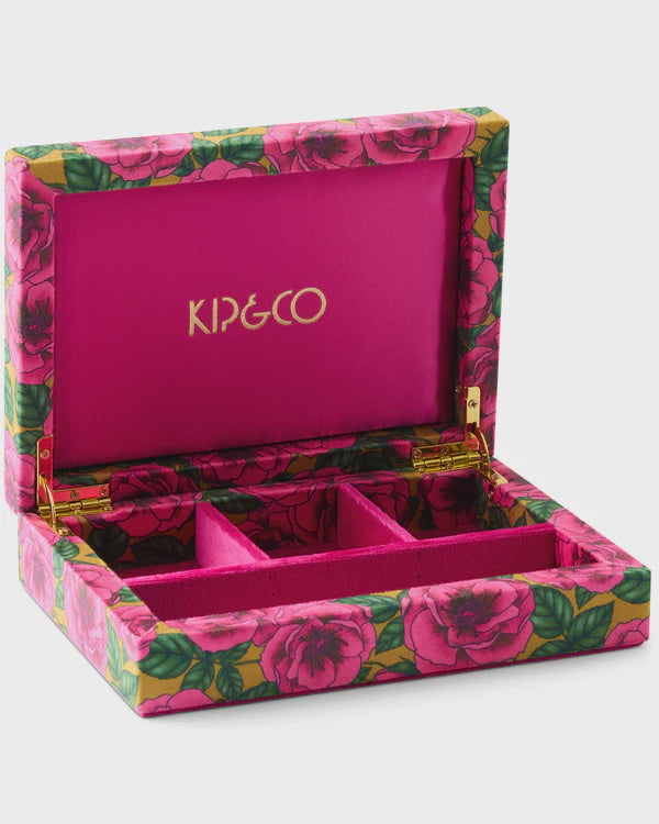 Kip & Co: Golden Peony Velvet Jewellery Box Small