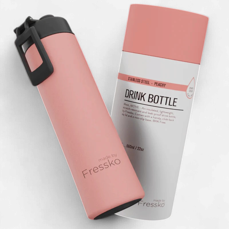 Fressko: Move Drink Bottle 660ml - Peachy