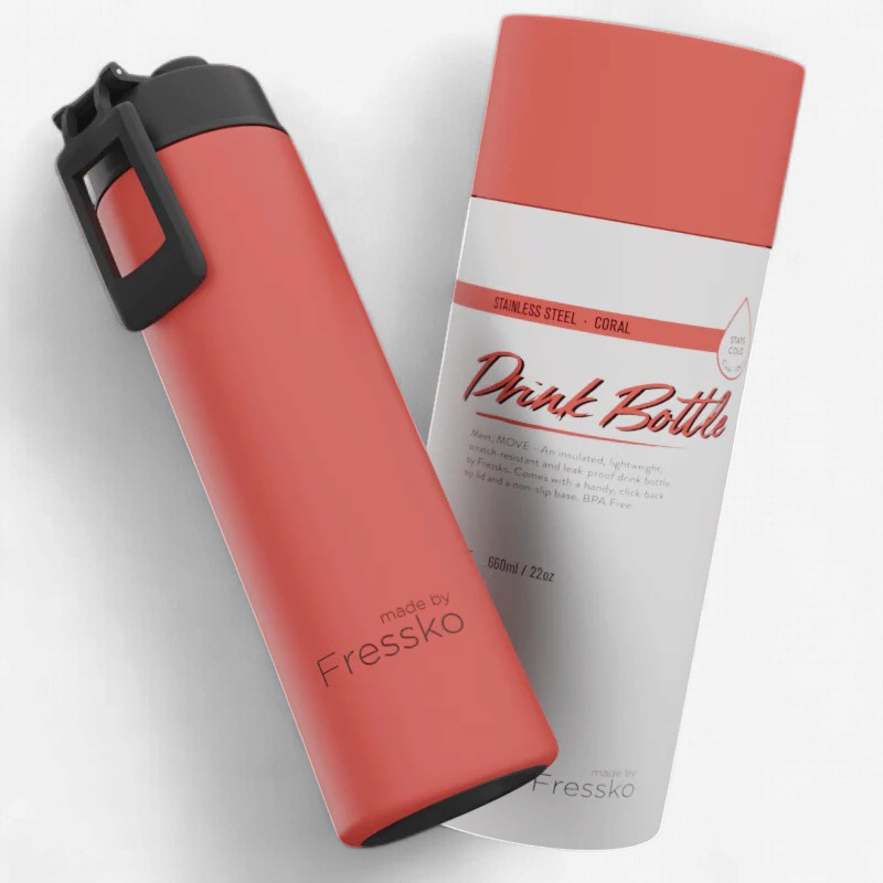 Fressko: Move Drink Bottle 660ml - Coral