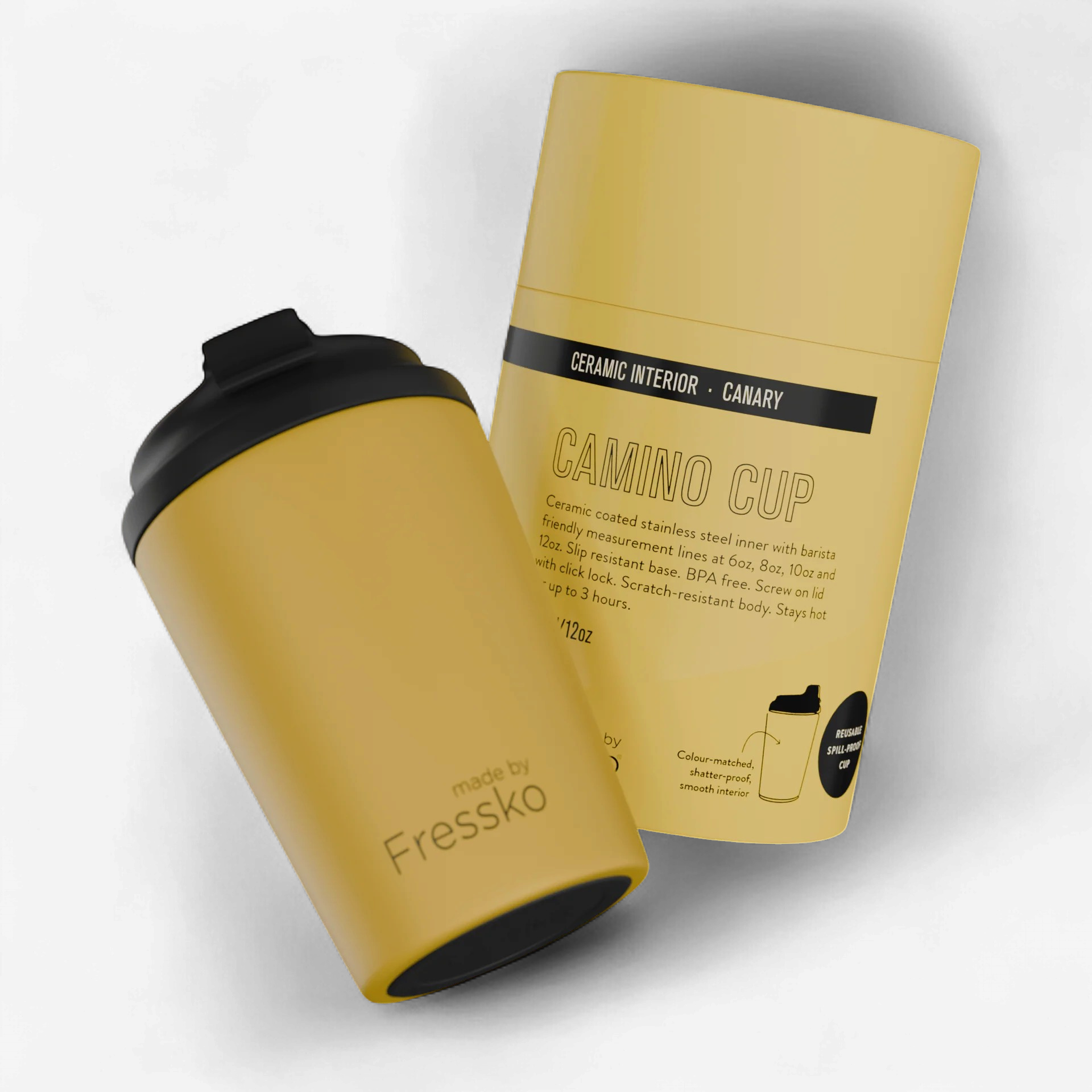 Fressko: Ceramic Bino 8oz - Canary