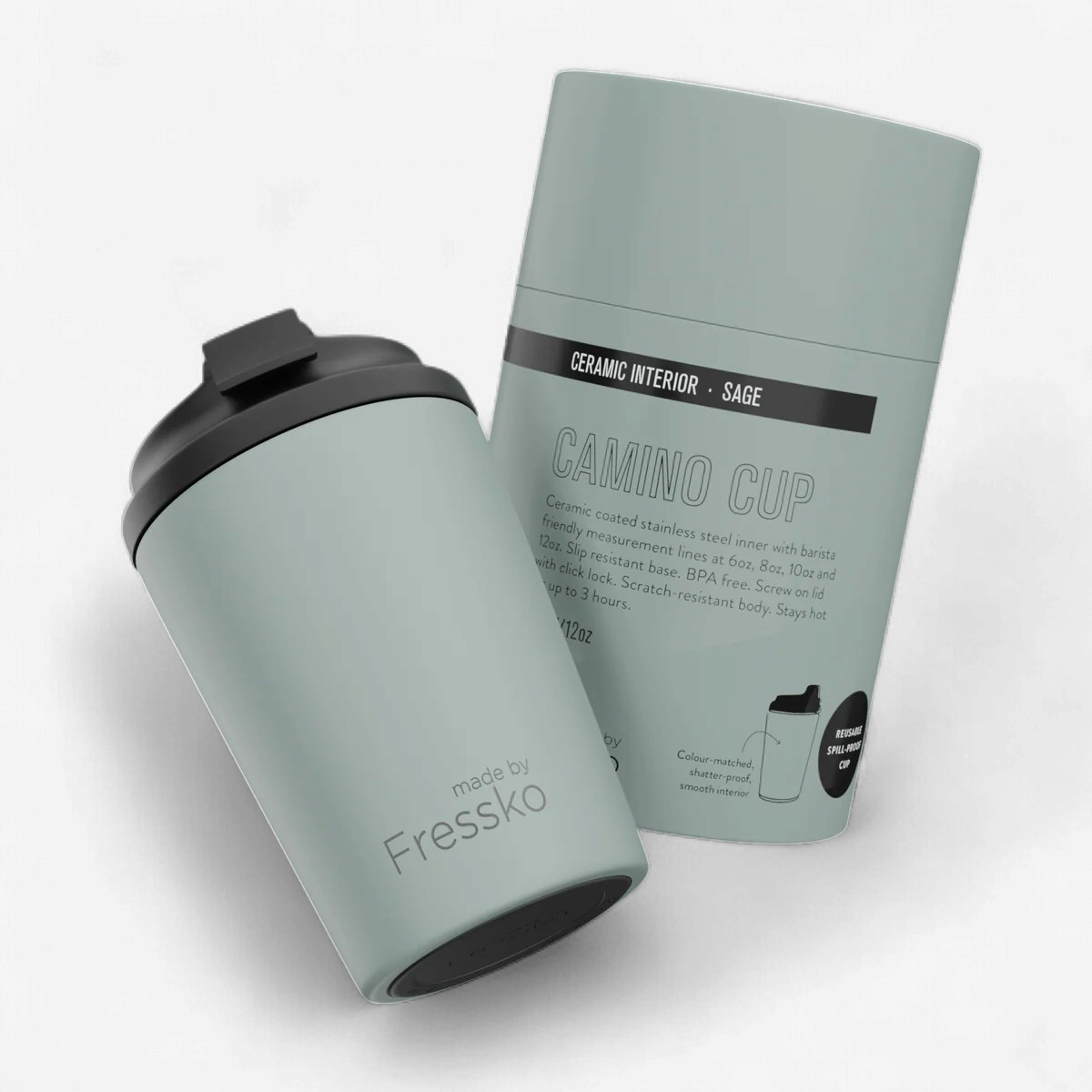 Fressko: Ceramic Camino 12oz - Sage