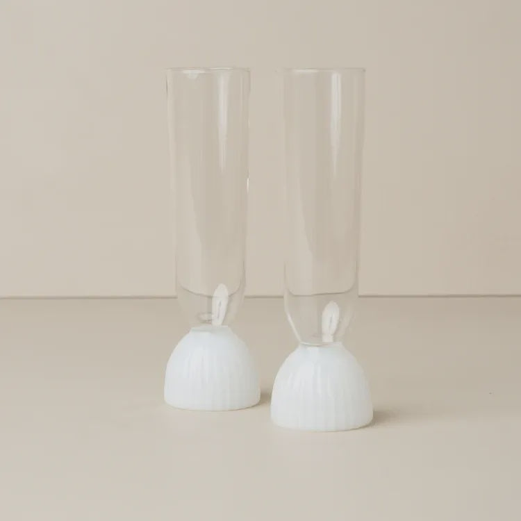 Saarde: Kairos Champagne Flute | Opaque White | Set of 2