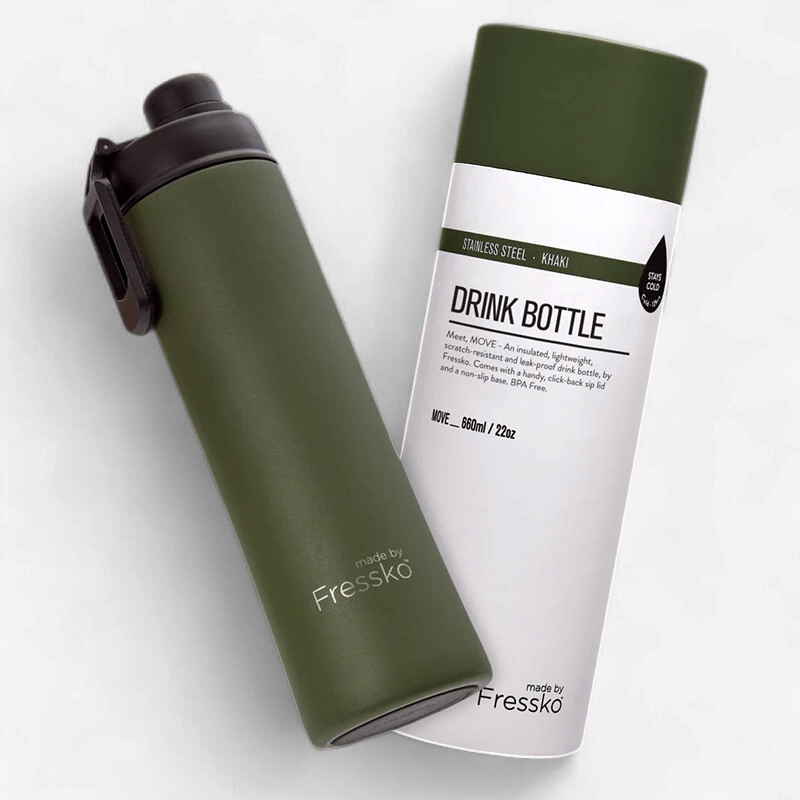 Fressko: Move Drink Bottle 660ml - Khaki