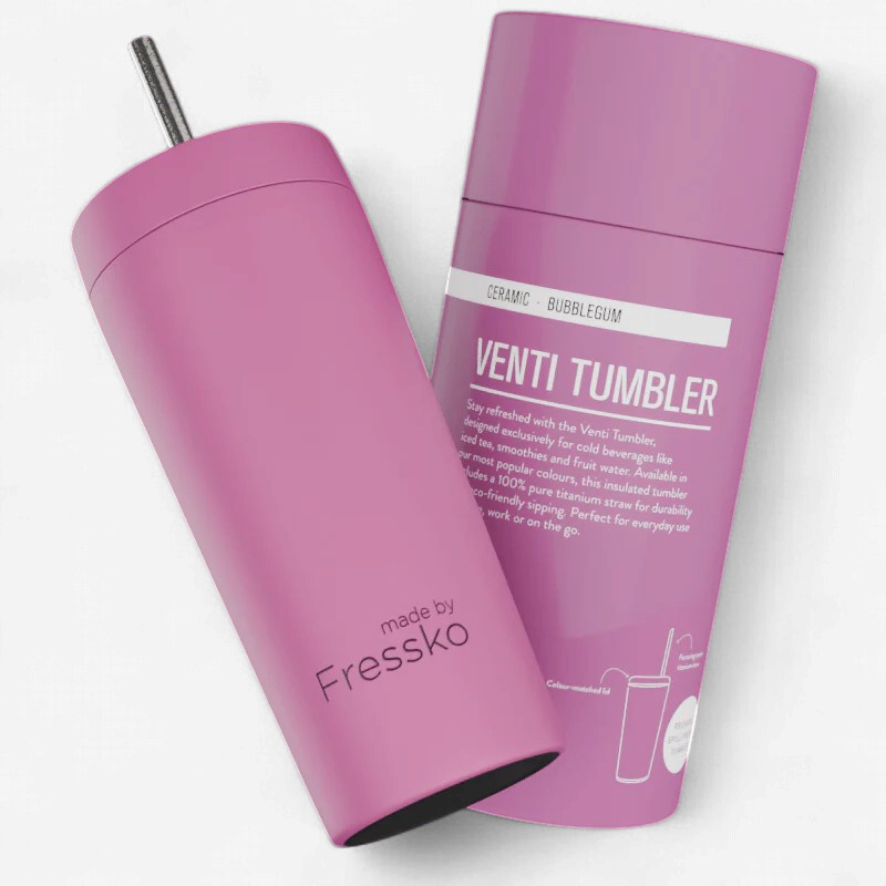 Fressko: Ceramic Venti Tumbler 600ml - Bubblegum