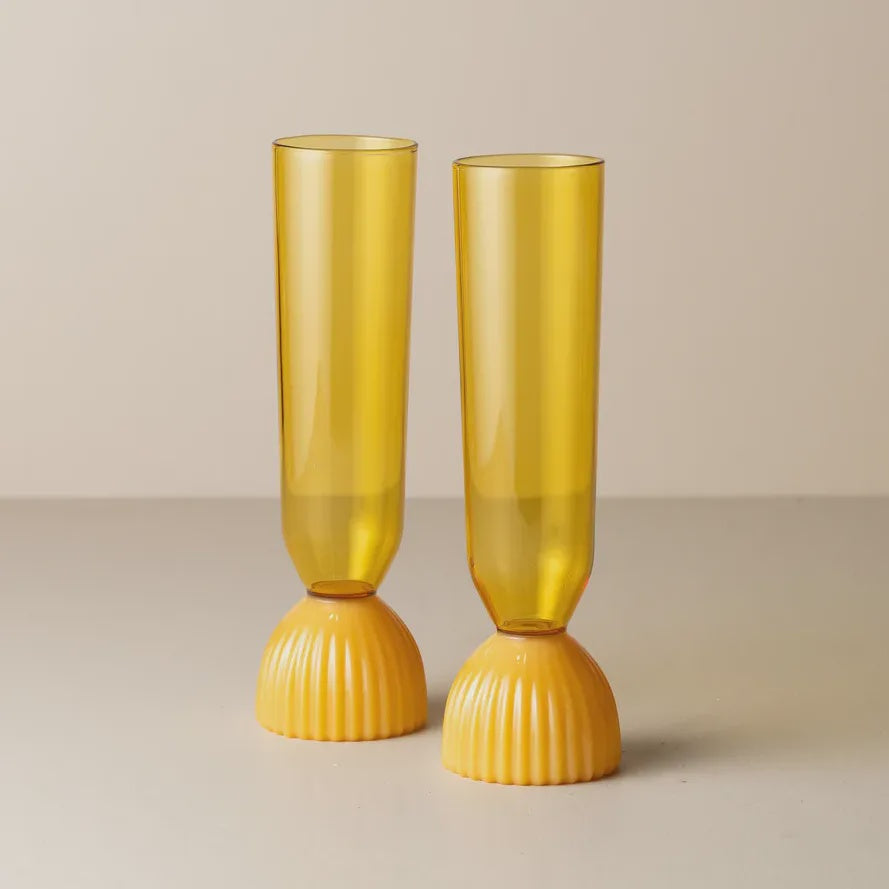 Saarde: Kairos Champagne Flute | Yellow Topaz | Set of 2
