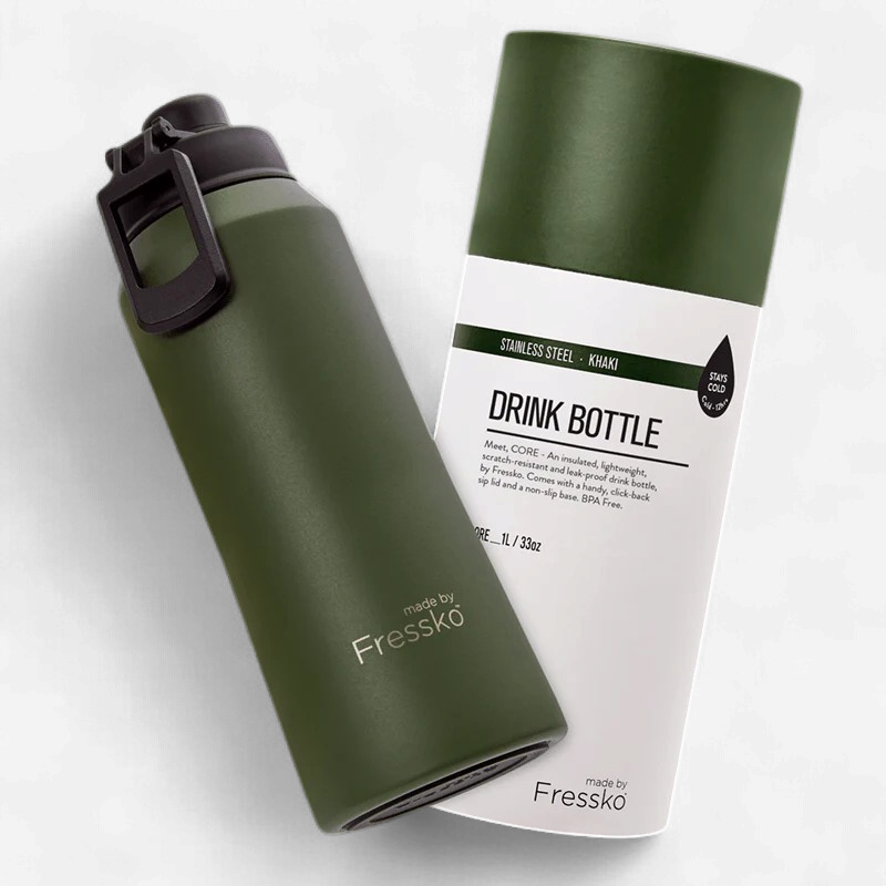 Fressko: Core Drink Bottle 1L - Khaki