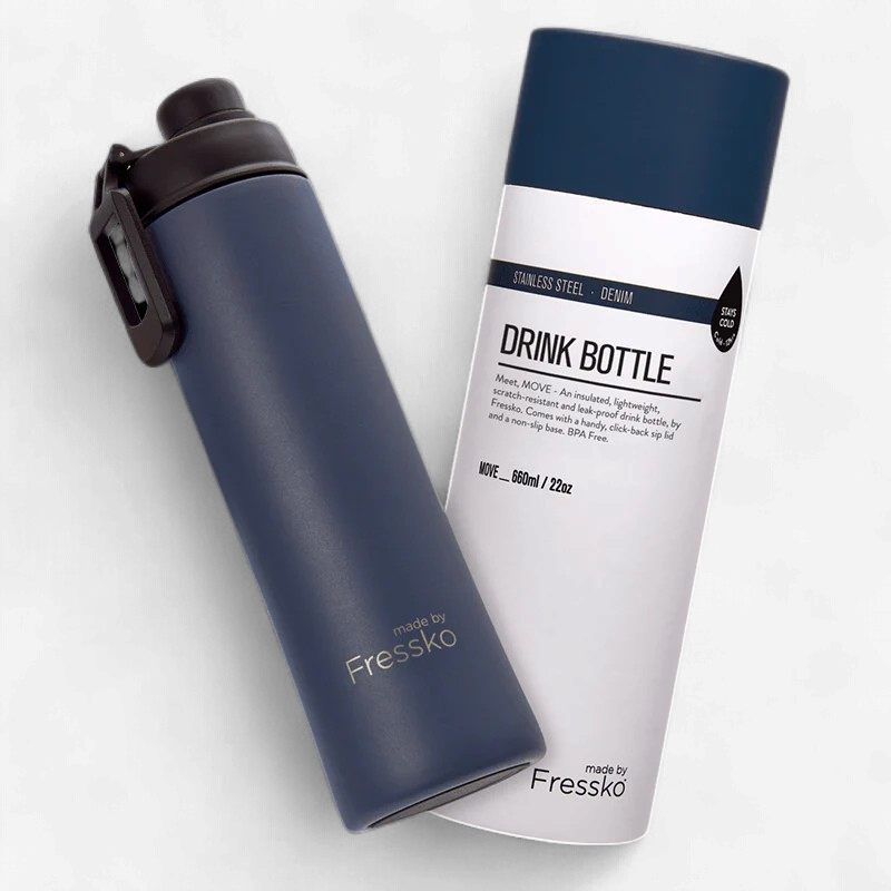 Fressko: Move Drink Bottle 660ml - Denim