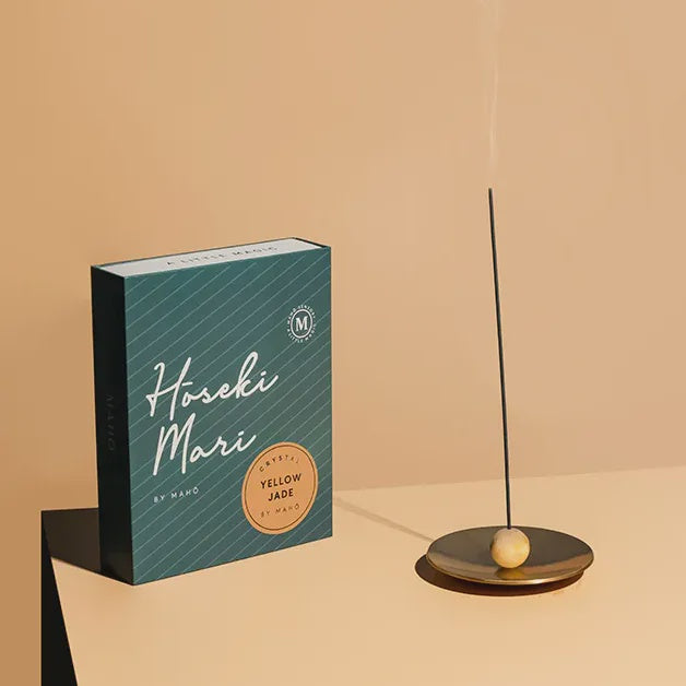 Maho: Hoseki Mari - Yellow Jade Crystal Incense Holder