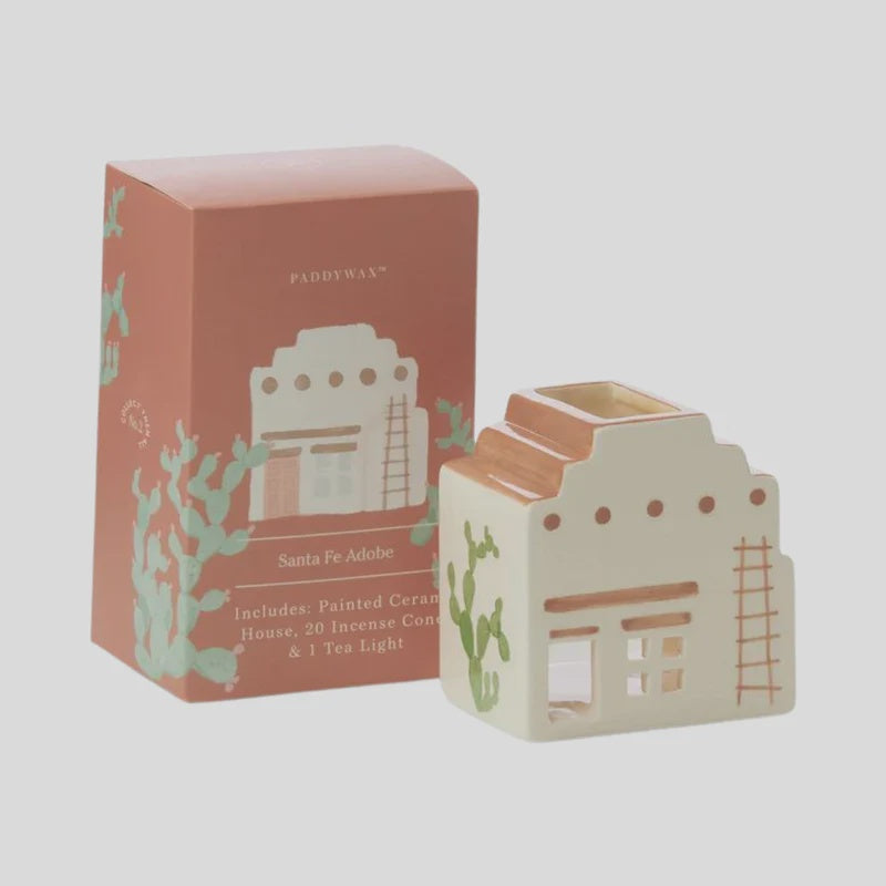Paddywax: No. 03 Santa Fe Adobe Style Incense & Tea Light Holder - 1 Tea Light & 20 incense cones