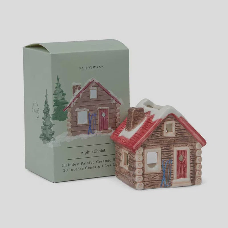 Paddywax: No.05 Alpine Chalet Style Incense & Tea Light Holder (1 Tea Light & 20 Incense Cones)