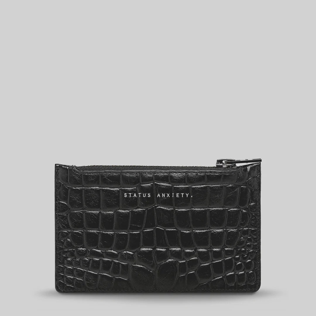 Status Anxiety: Avoiding Things Wallet - Black Croc Emboss
